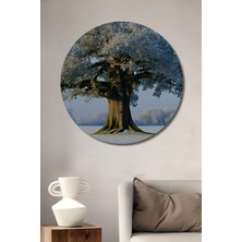 Büyülü Kış Ağacı Manzarası Dekoratif Ahşap Ev/işyeri/ofis Yuvarlak Tablo