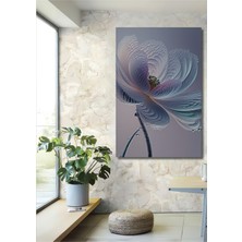 Buz Kristali Çiçek Sulu Boya Görünümlü Dekoratif Ahşap Ev/işyeri/ofis Kare Tablo