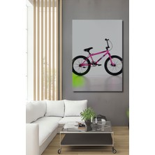 Pembe Bmx Bisiklet Modern Sanat Dekoratif Ahşap Ev/işyeri/ofis Kare Tablo