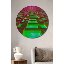 Neon Işıklar Labirenti Soyut Sanat Dekoratif Ahşap Ev/işyeri/ofis Yuvarlak Tablo