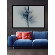 Çerçeve Görünümlü Efsanevi Kılıç Dumanlı Dijital Sanat Dekoratif Ahşap Ev/işyeri/ofis Kare Tablo