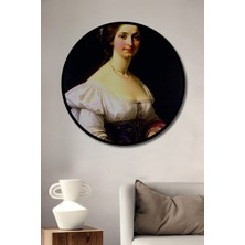 Çerçeve Görünümlü Zarafetin Yağlı Boya Görünümlü Dekoratif Ahşap Ev/işyeri/ofis Yuvarlak Tablosu