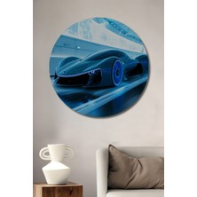 Fütüristik Yarış Arabası Neon Işıkları Dekoratif Ahşap Ev/işyeri/ofis Yuvarlak Tablo