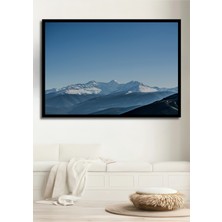 Çerçeve Görünümlü Buzul Dağları Yağlı Boya Görünümlü Dekoratif Ahşap Ev/işyeri/ofis Kare Tablo