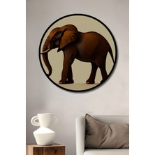 Çerçeve Görünümlü Kahverengi Fil Modern Sanat Dekoratif Ahşap Ev/işyeri/ofis Yuvarlak Tablo