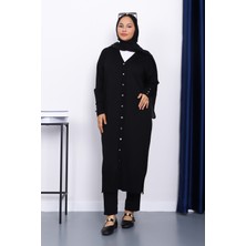 İmaj Butik Siyah Soğuk İplik Triko Hırka Akrilik Kumaşla Modern ve Şık Stil Sunar