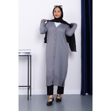 İmaj Butik Kadın Füme Soğuk İplik Triko Hırka Akrilik Kumaş ile Yeni Sezon Şıklığı