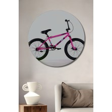 Pembe Bmx Bisiklet Modern Sanat Dekoratif Ahşap Ev/işyeri/ofis Yuvarlak Tablo