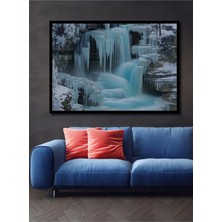 Çerçeve Görünümlü Buz Şelalesi Rüyası Dekoratif Ahşap Ev/işyeri/ofis Kare Tablo