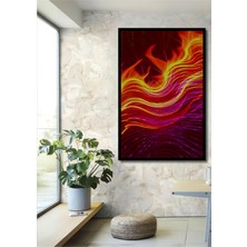 Çerçeve Görünümlü Alev Dansı Yağlı Boya Görünümlü Dekoratif Ahşap Ev/işyeri/ofis Kare Tablo