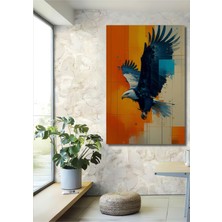 Soyut Modern Sanat Kartal Yağlı Boya Görünümlü Dekoratif Ahşap Ev/işyeri/ofis Kare Tablo