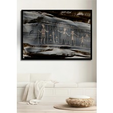 Çerçeve Görünümlü Antik Kaya Oyması Desenli Dekoratif Ahşap Ev/işyeri/ofis Kare Tablo