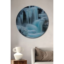 Buz Şelalesi Rüyası Dekoratif Ahşap Ev/işyeri/ofis Yuvarlak Tablo