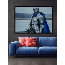 Çerçeve Görünümlü Zırhlı Şövalye Yağlı Boya Görünümlü Dekoratif Ahşap Ev/işyeri/ofis Kare Tablo