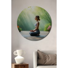Huzurlu Bahçe Manzaralı Meditasyon Dekoratif Ahşap Ev/işyeri/ofis Yuvarlak Tablo