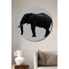 Siyah Fil Minimalist Dekoratif Ahşap Ev/işyeri/ofis Yuvarlak Tablo
