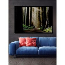 Çerçeve Görünümlü Güneş Işınlı Orman Yolu Dekoratif Ahşap Ev/işyeri/ofis Kare Tablo