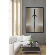 Çerçeve Görünümlü Efsanevi Elf Kılıcı Yağlı Boya Görünümlü Dekoratif Ahşap Işyeri/ofis Kare Tablo