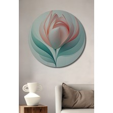 Minimalist Çiçek Sulu Boya Görünümlü Dekoratif Ahşap Ev/işyeri/ofis Yuvarlak Tablo