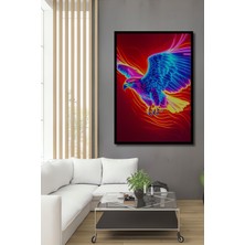 Çerçeve Görünümlü Neon Işıltılı Kartal Modern Sanat Dekoratif Ahşap Ev/işyeri/ofis Kare Tablo