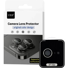 Urr iPhone 16E Origin 20IN1 Metal Kamera Lens Koruyucu - Gümüş