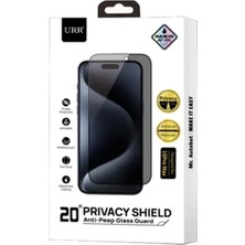 Urr iPhone 16 Plus Hd Privacy Cam Ekran Koruyucu - Siyah