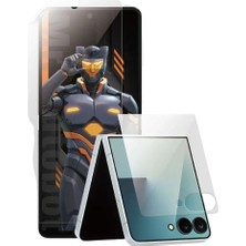 Urr Samsung Galaxy Z Flip 7 Vivid 2in1 Ön Arka Ekran Koruyucu - Şeffaf