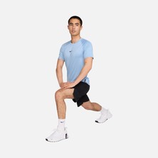 Nike Pro Dri Fit Breathe Erkek   Mavi Dar Kesim Spor T-Shirt - HJ4055-422