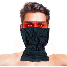 Baf Bandana Çoklu Kafatası Mavi Siyah Maske