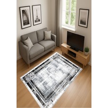 Siyah Dijital Baskı Salon Halısı Kaymaz Tabanlı Yıkanabilir Halı Yolluk