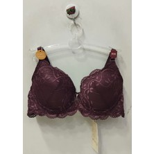 Belvü Dantelli Içi Boş Sütyen-Mor