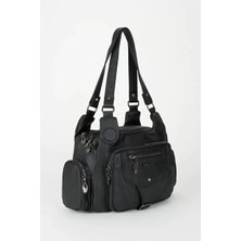 Monalisa Home Lüks Figürlü Bölmeli Siyah Çanta