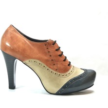 Onlo Ayakkabı E.201 Hakiki Deri Gizli Platform Yüksek Topuklu Kadın Ayakkabı