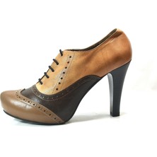 Onlo Ayakkabı E.201 Hakiki Deri Gizli Platform Yüksek Topuklu Kadın Ayakkabı