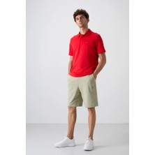 Tommy Lıfe Çağla Pamuklu Kalın Yumuşak Dokulu Comfort Fit Basic Erkek Şort - 81260