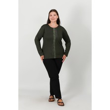 Lanze Penye Bluz Taşlı ve Deri Detaylı 1501