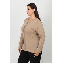 Lanze Penye Bluz Taşlı ve Deri Detaylı 1501