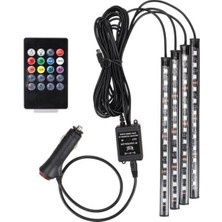 Ayak Altı LED Kumandalı Sese Duyarlı Araç Içi Aydınlatma 12 Ledli Uyumlu