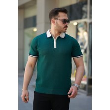 Erkek Renkli Yaka Kısa Kollu Tişört