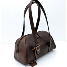 Veskemann Deby Antik Kahverengi Hakiki Deri Mini Omuz Çantası