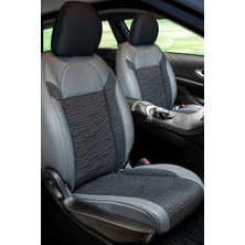 Toyota Yaris 2003-2005 Uyumlu Oto Koltuk Kılıfı Deri, Kumaş Premium Füme Siyah