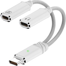 2in 1 100W Type C To Type C & Type C Hızlı Şarj Kulaklık Arama Dönüştürücü Otgtc