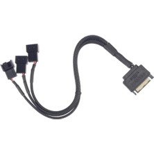 Plus PX-4597 Psu Sata Power To Fan Çevirici 3 Port Y Pin Pwm Çoklayıcı Splitter Fan Kablosu