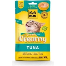 Delibon Creamy Ton Balıklı Sıvı Kedi Ödül Maması 5X15 gr