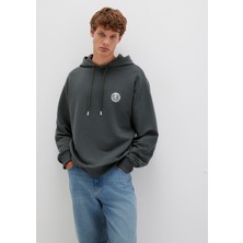 Mavi Mvjns Logo Baskılı Kapüşonlu Yeşil Sweatshirt 0611786-71598