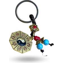 Büro Ev Ofis Hediyesi Için Metal Renkli Yin Yang Anahtarlık