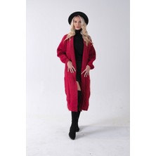 Bordo Uzun Triko Hırka 46892476.04