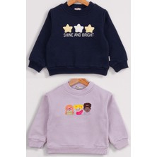 Kız Çocuk 2'li Paket Basic Sweatshirt