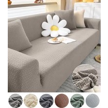 Jakarlı Tuğla Desen Koltuk Örtüsü Çekyat Kanepe Kılıfı Lastikli Kayma Yapmayan 3 Kişilik