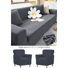 Jakarlı Tuğla Desen 3311 Koltuk Örtüsü Çekyat Kanepe Kılıfı Lastikli Kayma Yapmayan